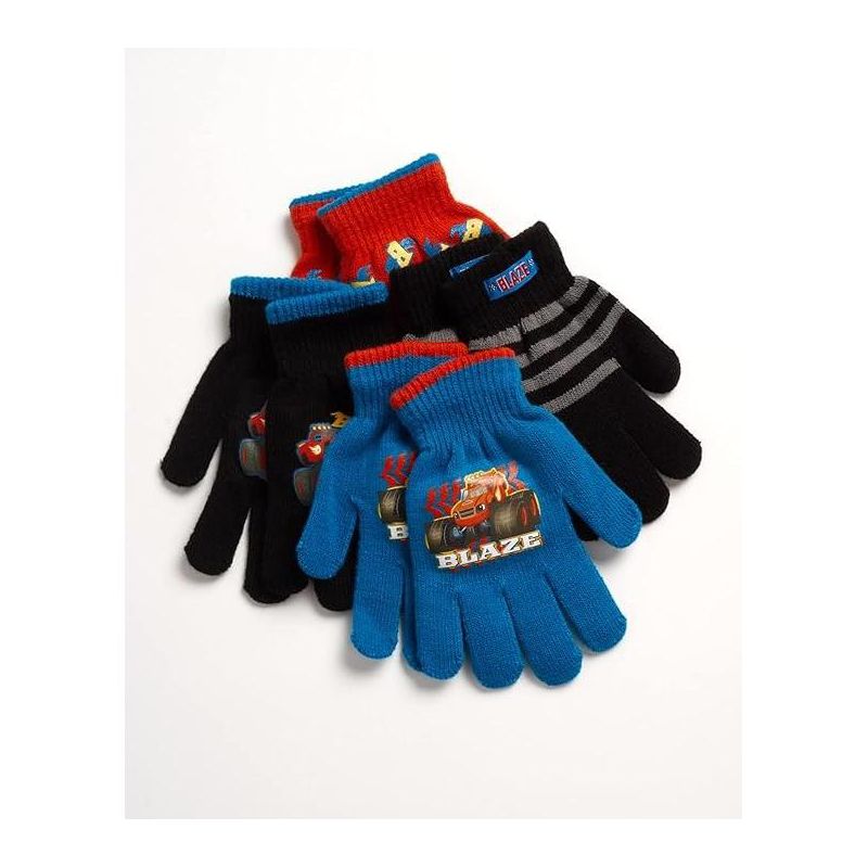 Nickelodeon Blaze Boys 4 Pack Mitten or Glove Set: Toddler/Little Boys Ages 2-7, 2 of 6