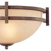 Franklin Iron Works Mission Wall Light Sconces Set of 2 Bronze Hardwired 14 1/2" Fixture Cream Scavo Glass for Bedroom Bathroom - 2 of 3