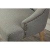 DOMETOUR Button Tufted Dining Chair Solid Wood Wingback Hostess Chairs with Nail Heads Set of 2 - 4 of 4