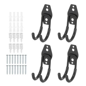 Unique Bargains Heavy Duty Hanging Tool Ladder Bike Garage Storage Utility Hooks 4 Pcs - 1 of 4