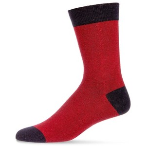 Memoi Men's Fancy Heels Luxuriously Soft Cashmere Blend Crew Socks - 1 of 4