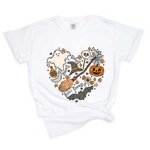 Simply Sage Market Halloween Heart Garment Dyed Tee - 2XL - White - 1 of 4