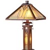 Chloe Lighting Zella Tiffany-Style Mission 3 Light Double Lit Wooden Table Lamp 15" Shade - 4 of 4