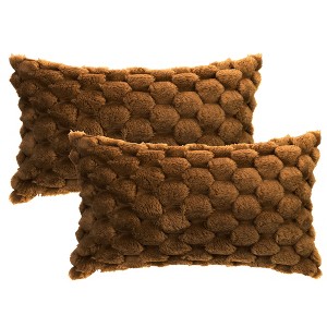Unique Bargains Sofa Couch Decorative Soft Faux Fur Fuzzy Plush Throw Pillow Covers 2 Pcs - 1 of 4
