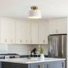DORESshop 9.8 in. 1-Light White Bowl Semi-Flush Mount for Foyer, Kitchen, E26 Base, No Bulbs Included (2-Pack) - 3 of 4