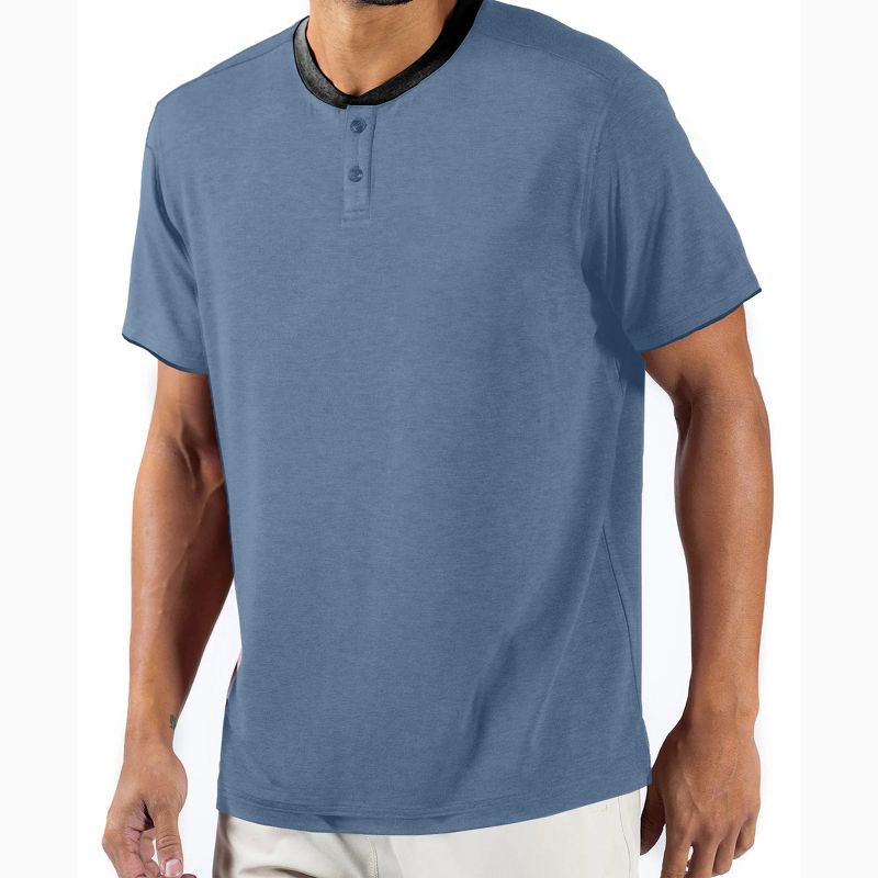 Men's Short Sleeve Henley T-Shirt with Contrast-Trim, 2 of 6