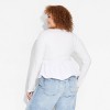 Women's Long Sleeve Square Neck Bubble Top - Wild Fable™ - image 3 of 3