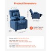 VEVOR Kids Reclining Chair, Toddler Recliner with Cup Holders and Pockets, 107° to 126° Adjustable Backrest, Breathable Polyester Fabric, Blue - 4 of 4