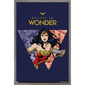 Trends International Wonder Woman - Believe in Wonder Framed Wall Poster Prints - 1 of 4