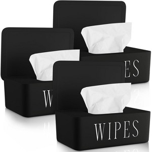3 Pack Baby Wipes Dispenser Holder, Refillable Wipe Container for Bathroom Office and Car Storage - 1 of 4