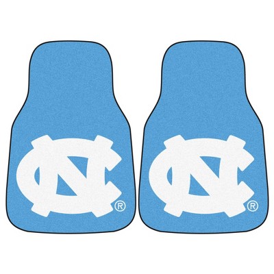 NCAA University of North Carolina Tar Heels Mascot Carpet Car Mat Set - 2pc