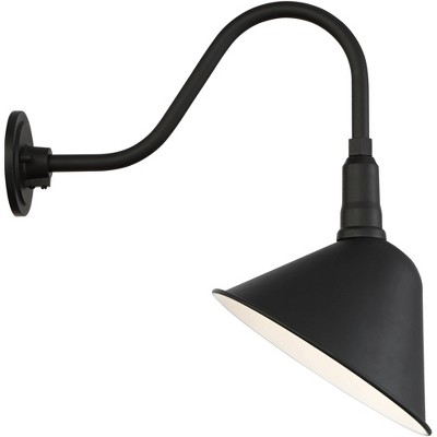 Barn Light Matte Black Outdoor Gooseneck Wall Sconce Set