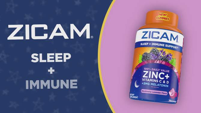 Zicam Nighttime Immune Support Gummies - 70ct, 2 of 7, play video