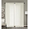RT Designer Collection Laura Textured Sheer Rod Pocket Luxurious Modern Design Curtain Panel Pair 37" x 84" Ivory - 3 of 4