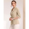 INSPIRE CHIC Women's Notched Lapel 3/4 Sleeves Formal Suit Blazer - 3 of 4