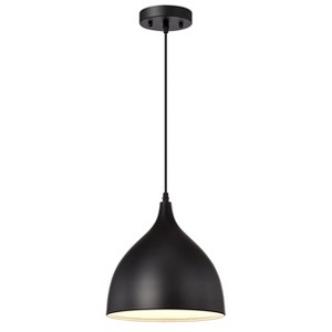 Chloe Lighting CH58070BK10-DP1 Walter Industrial 1 Light Textured Black Mini Pendant Ceiling Fixture 10" Wide - 1 of 4