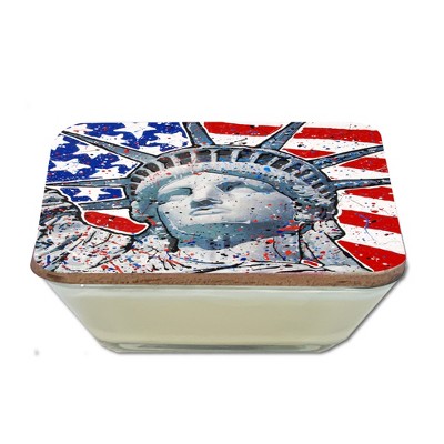 Courtside Market Statue of Liberty 20 oz Soy Wax Candle with Decorative Art Lid