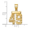 Black Bow Jewelry 14k Yellow Gold, Varsity Collection, Small D/C Pendant Number 49 - 2 of 3