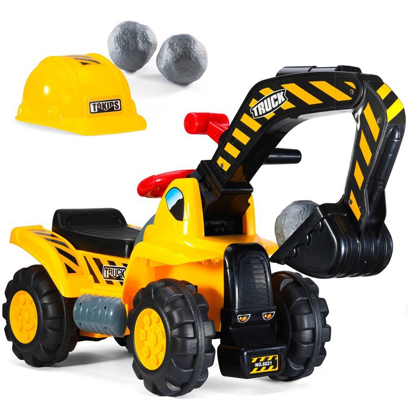 Toy Tractors for Kids – Ride On Excavator Includes Helmet with Rocks - Ride on Tractor Pretend Play - Toddler Tractor Construction Truck -Play22usa, 1 of 11