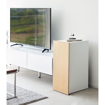 Black and Walnut Steel Video Game Storage Cabinet