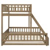 PAGED Twin XL over Queen Loft and Bunk Bed with Ladder and Guardrails for Bedroom and Dormitory, Walnut - 4 of 4