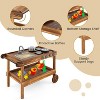Yinvani Outdoor Movable Mud Kitchen with 2 Rolling Wheels and 1 Push Handle - 4 of 4