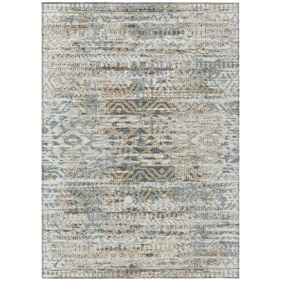 Ivory And Beige Moroccan Washable Indoor Outdoor Area Rug