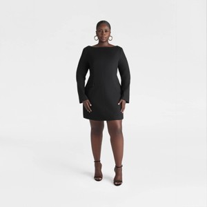 KBB by KAHLANA Women's 'The Boat Neck Micro Mini Dress' - Black - 1 of 2