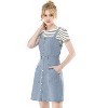 Allegra K Women's Classic Adjustable Strap A-Line Overall Denim Dress - 2 of 4