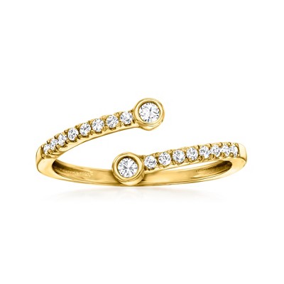 Ross-Simons 0.20 ct. t.w. Bezel-Set Diamond Bypass Ring in 10kt Yellow Gold