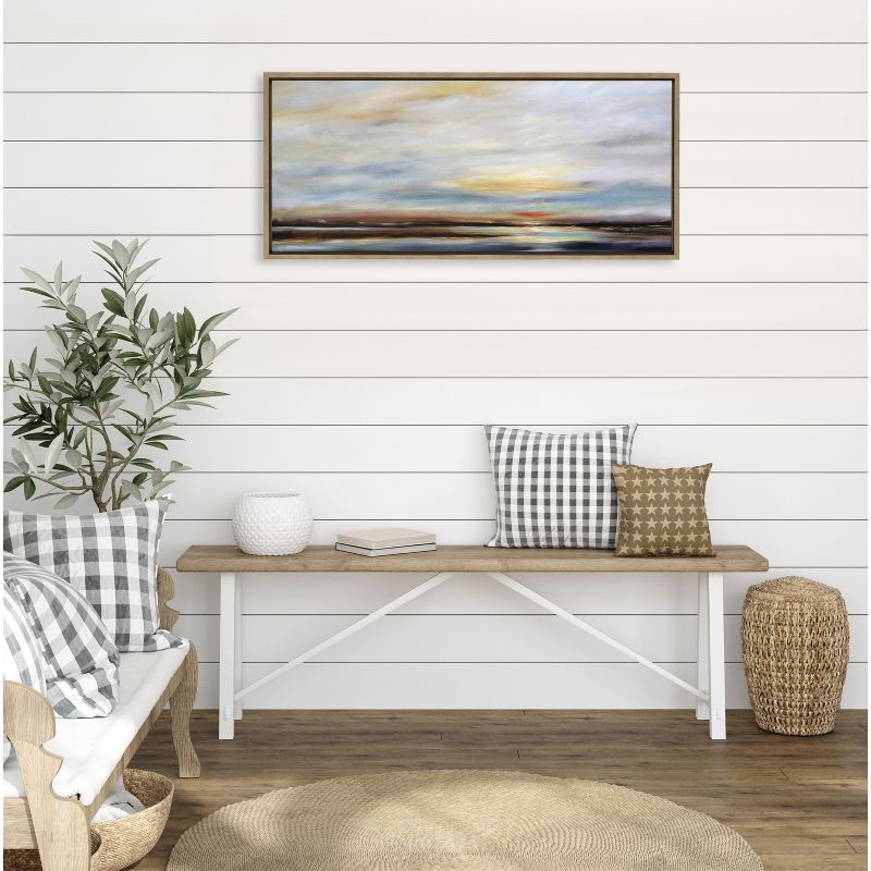 Kate & Laurel All Things Decor Sylvie Carolina Sunset Framed Wall Art by Mary Sparrow Gold Natural, 4 of 6