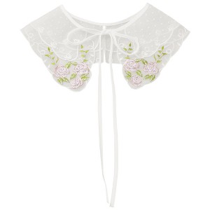 Elerevyo Women Blouse Embroidery Neck Ruff Detachable False Dickey Collar 1 Pc - 1 of 4
