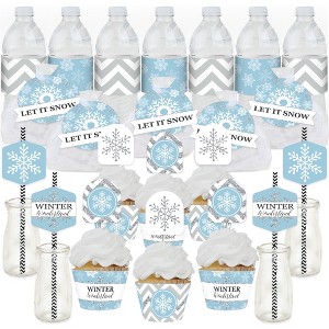 Big Dot of Happiness Winter Wonderland - Snowflake Holiday Party and Winter Wedding Favors and Cupcake Kit - Fabulous Favor Party Pack - 100 Pieces - 1 of 4