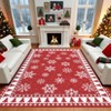 Christmas Snowflake Runner Rug 2x8 Washable Rug, Runner for Hallway Non Slip Soft  Xmas Floor Decor Low Pile Non-Shedding Rugs ,Red/Green/Blue/ - 2 of 4