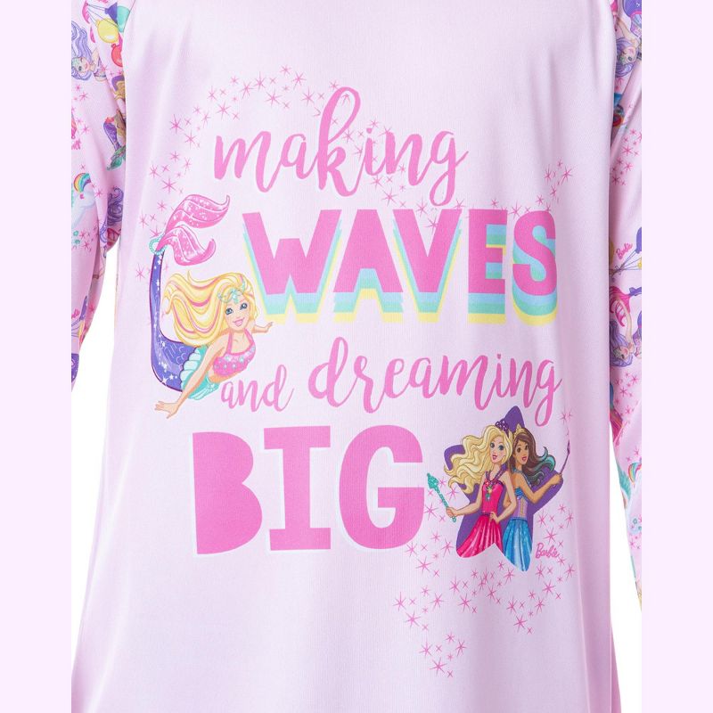 Mattel Girls' Barbie Making Waves Dreaming Sleep Pajama Dress Nightgown Pink, 2 of 5