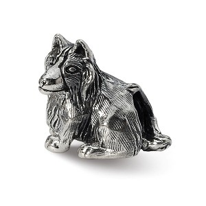 Black Bow Jewelry Sterling Silver Shetland Sheepdog Bead Charm - 1 of 4