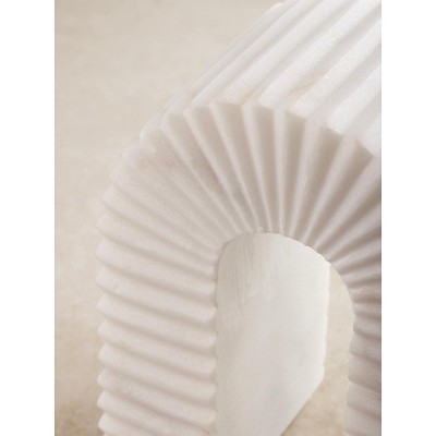 Hanover White Marble Ribbed Arch Decorative Object