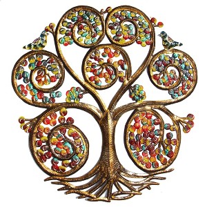 Slickblue 24" Autumn Spiral Tree of Life Steel Wall Art, Handcrafted Metal for Indoor/Outdoor Decor - 1 of 3