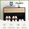 Freestanding Rattan Shoe Cabinet with Flip Drawers & Drawer, Farmhouse Shoe Rack Organizer for Entryway - 3 of 4