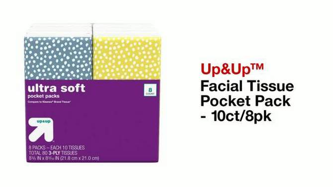 Facial Tissue Pocket Packs - 10ct - up & up™, 2 of 17, play video