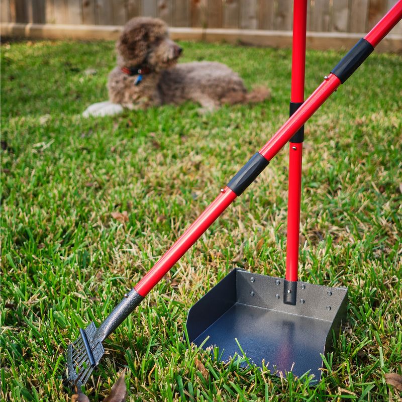 Pawler Dog Pooper Scooper - Aluminum Poop Scoop Set for Small, Medium and Large Dogs - Metal Rake & Tray Compatible w/ Grass, Dirt and Gravel, 4 of 10