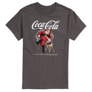 Men's - Coca Cola - Sitting Santa Short Sleeve Graphic T-Shirt - 1 of 4
