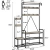 Nasitip Industrial Entryway Hall Tree with Bench - Parent-Child Coat Rack & Shoe Storage Organizer with Hooks, Top Shelf for Home & Office - 2 of 4