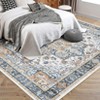 Large Washable Area Rug, Non-Slip Low Pile Vintage Boho Carpet for Living Room, Bedroom, Dining Room, Kitchen, Machine Washable Home Decor - 4 of 4