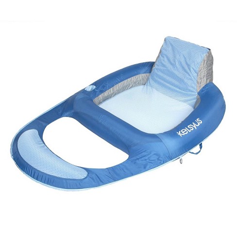 Kelsyus Floating Pool Lounger Inflatable Chair W Cup Holder Blue