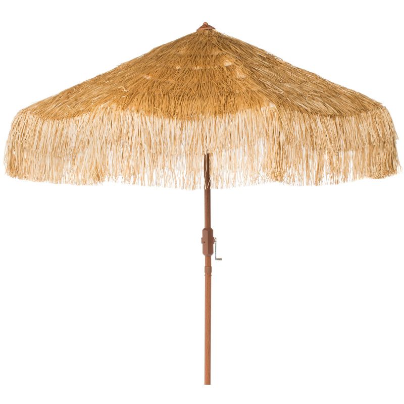 Tiki 9 Ft Crank Patio Outdoor Umbrella - Tan - Safavieh., 1 of 2