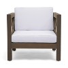 GDFStudio Sam Outdoor Patio Acacia Wood Club Chair with Water-Resistant Cushion - 2 of 4