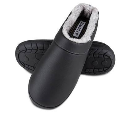 Haggar Men's Open Back Memory Foam Padded Clog Slippers With Indoor ...