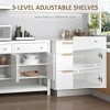 ORRD 47" Sideboard Coffee Bar Cabinet for Living Room, White Accent Storage Console with Adjustable Shelves - 4 of 4