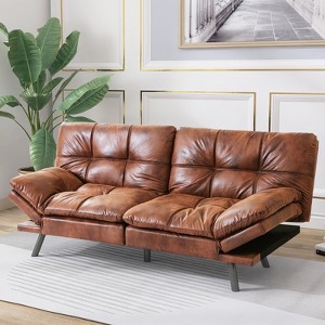 Dyonery 71" Convertible Futon Sofa Bed,Modern Futon Couch,Memory Foam Folding Loveseat Sofa Bed, for Living Room,Office - 1 of 4